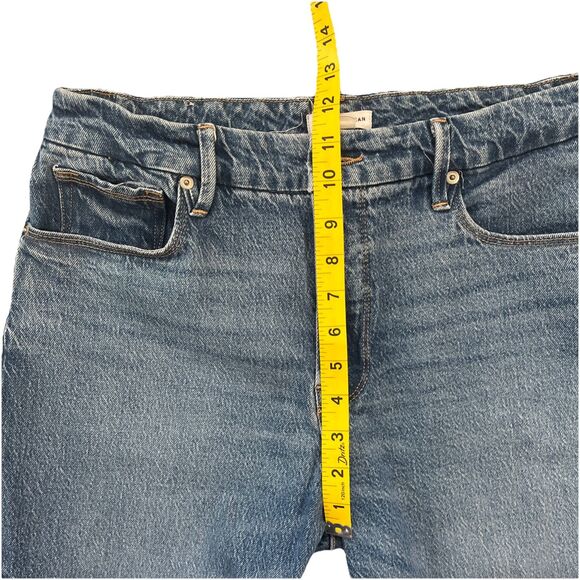 Good American Women’s Straight Jeans High Rise Sz 8 Inseam 27 Blue Stretch Denim - Picture 6 of 12